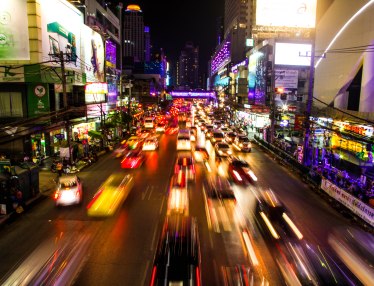 The buzzing streets of Bangkok.